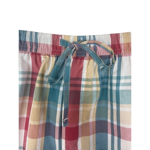 Artistry In Motion Pull On Shorts Womens Size Large Plaid Tie Pockets New - Picture 5 of 8